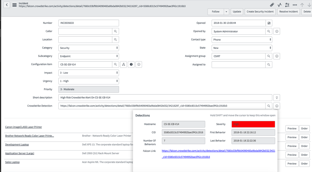 CrowdStrike Falcon Offers PlugandPlay Integration with ServiceNow