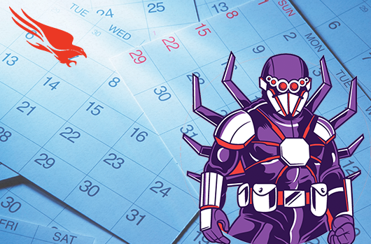 calendar with SPIDER ADVERSARY figure