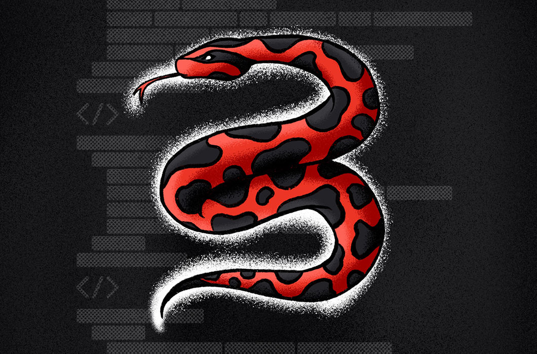 image of a python in the shape of a 3