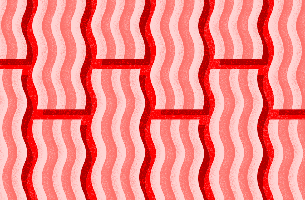 red and white wavy lines