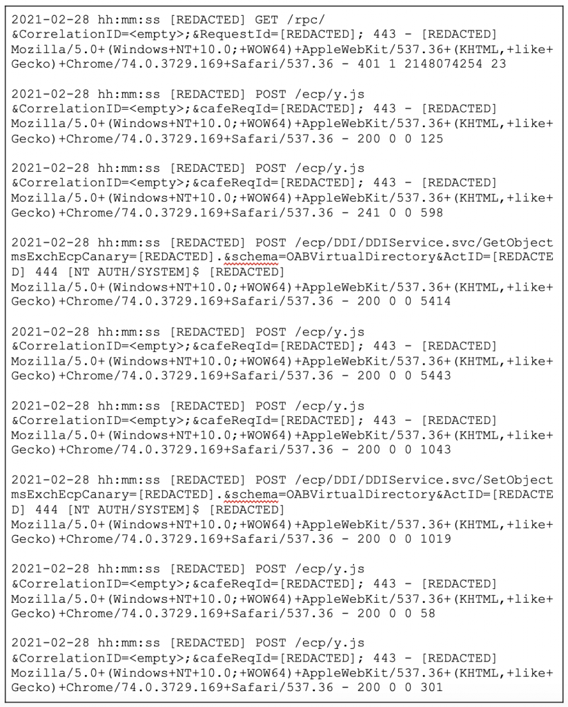 Figure 14. Log Pattern corresponding to the timestamps of the DLL and Webshell File Writes