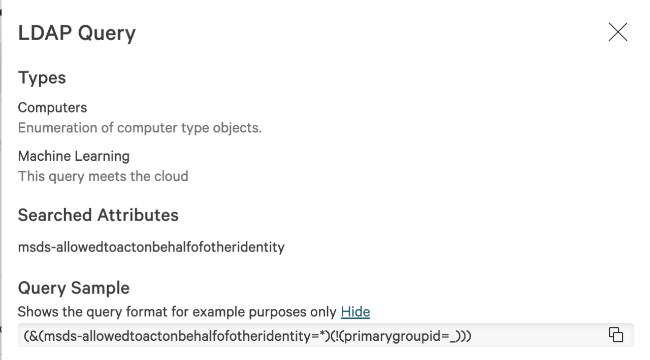 Figure 3. Details for detections attributed to LDAP queries