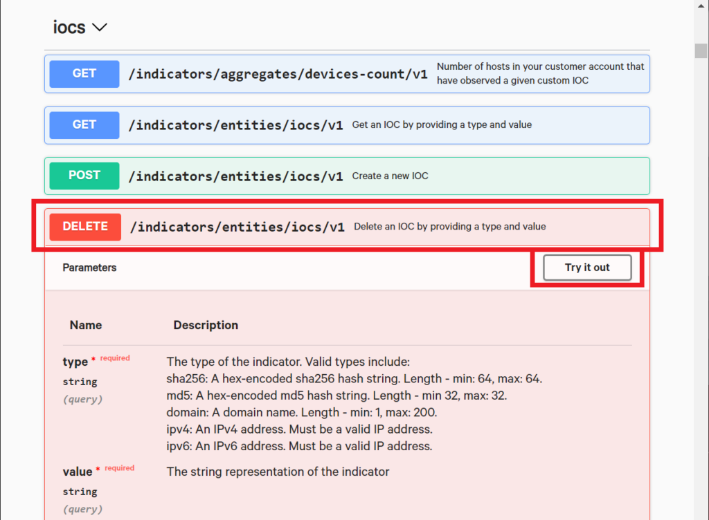 Delete IOC Try it out