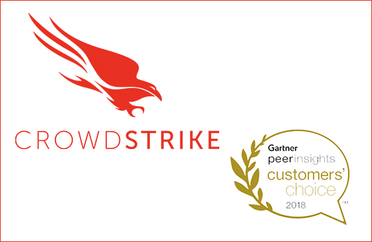 CrowdStrike logo and Gartner Peer Insights logo