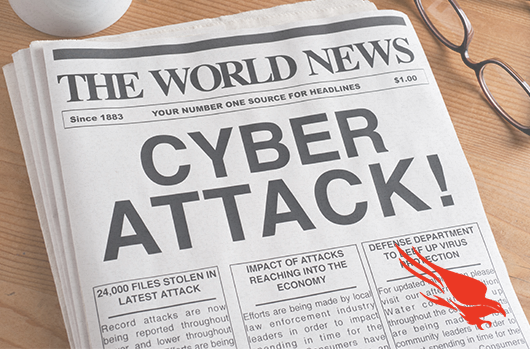 Newspaper with Cyber Attack Headline
