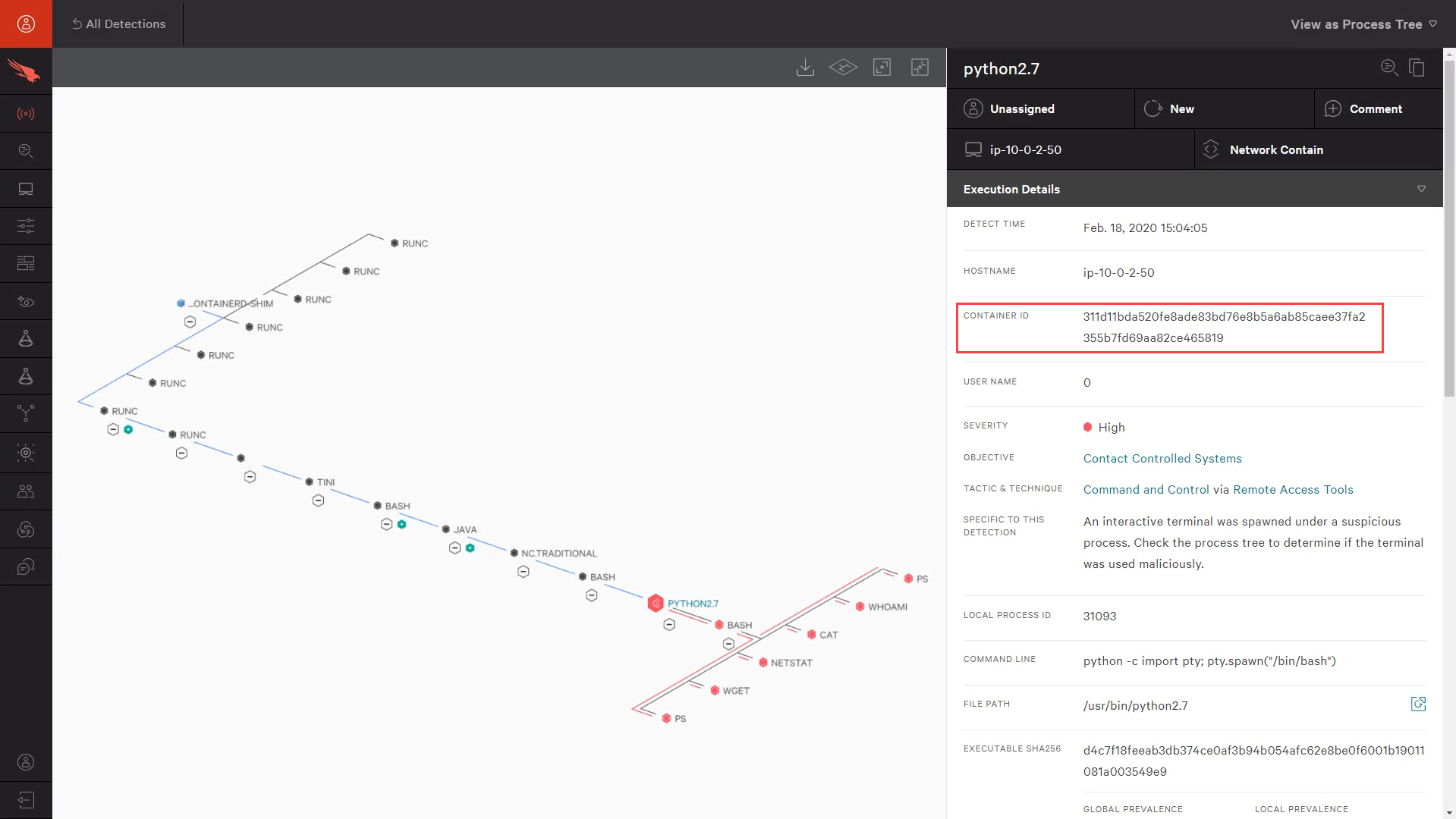 container detection