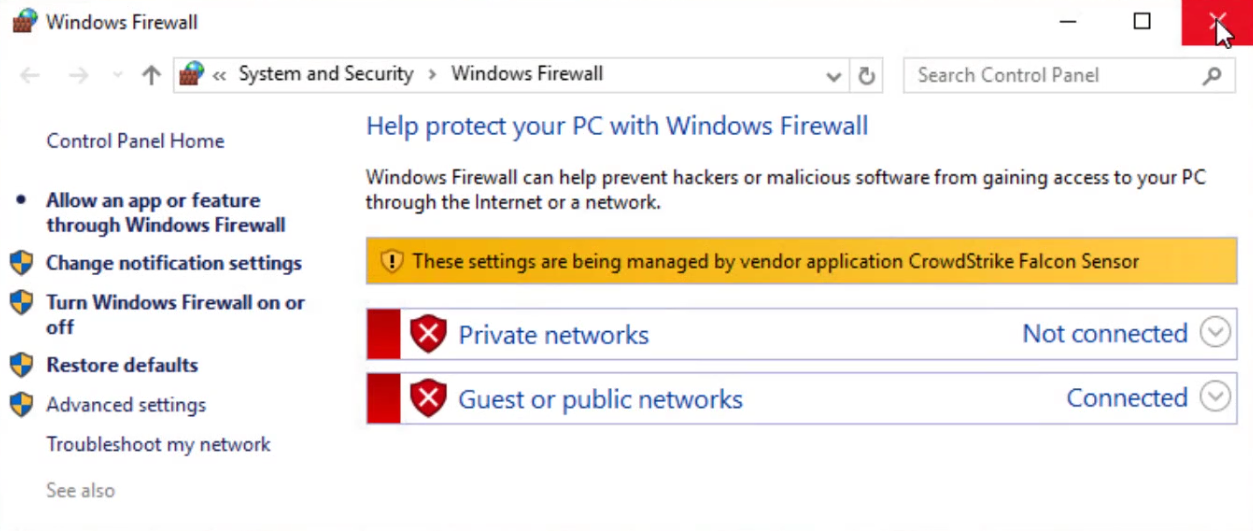 firewall enforce on windows