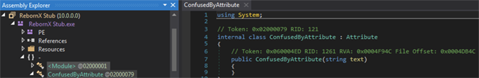screenshot of Confuser code