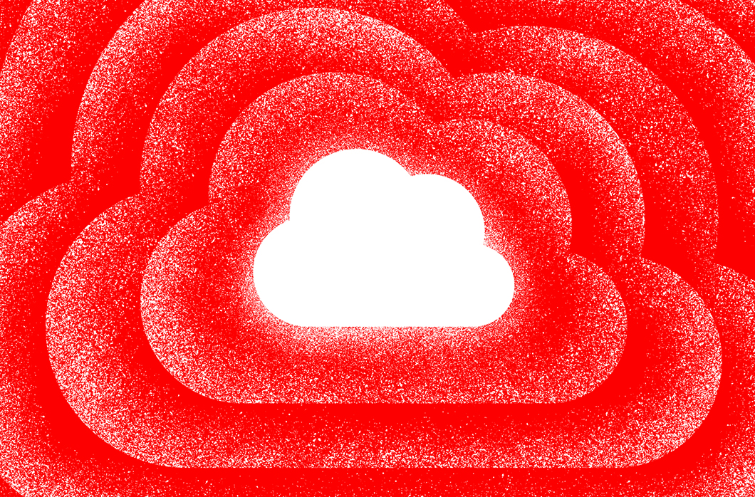 illustration of white cloud on red background