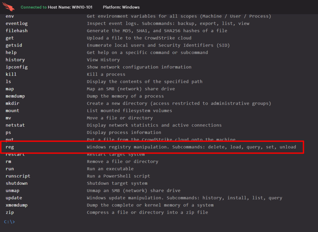 RTR Command List