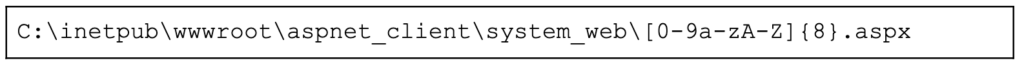 Figure 6. Full file path with Regex string for webshell names