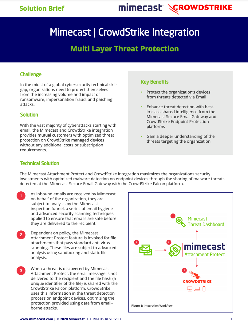 mimecast and crowdstrike solution brief