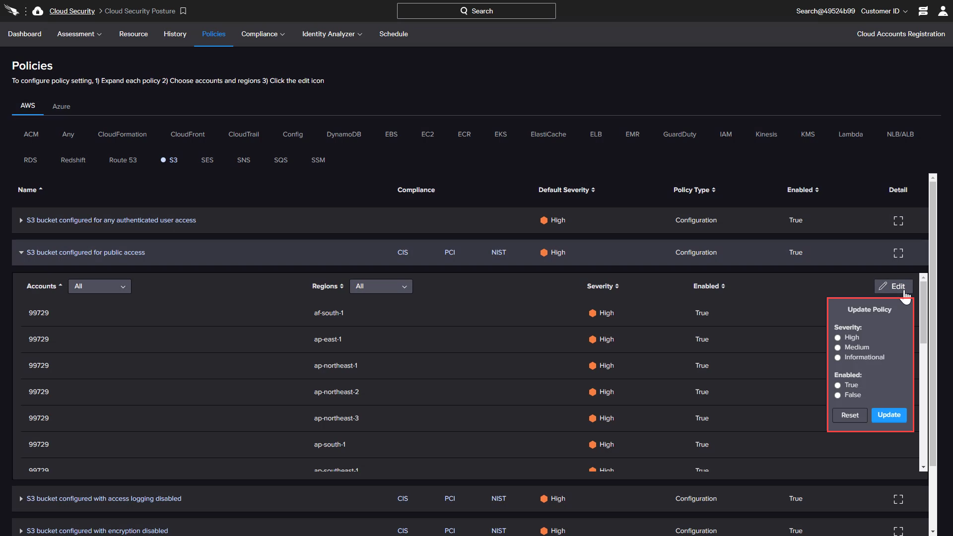 CSPM Azure Identity Edit Policies