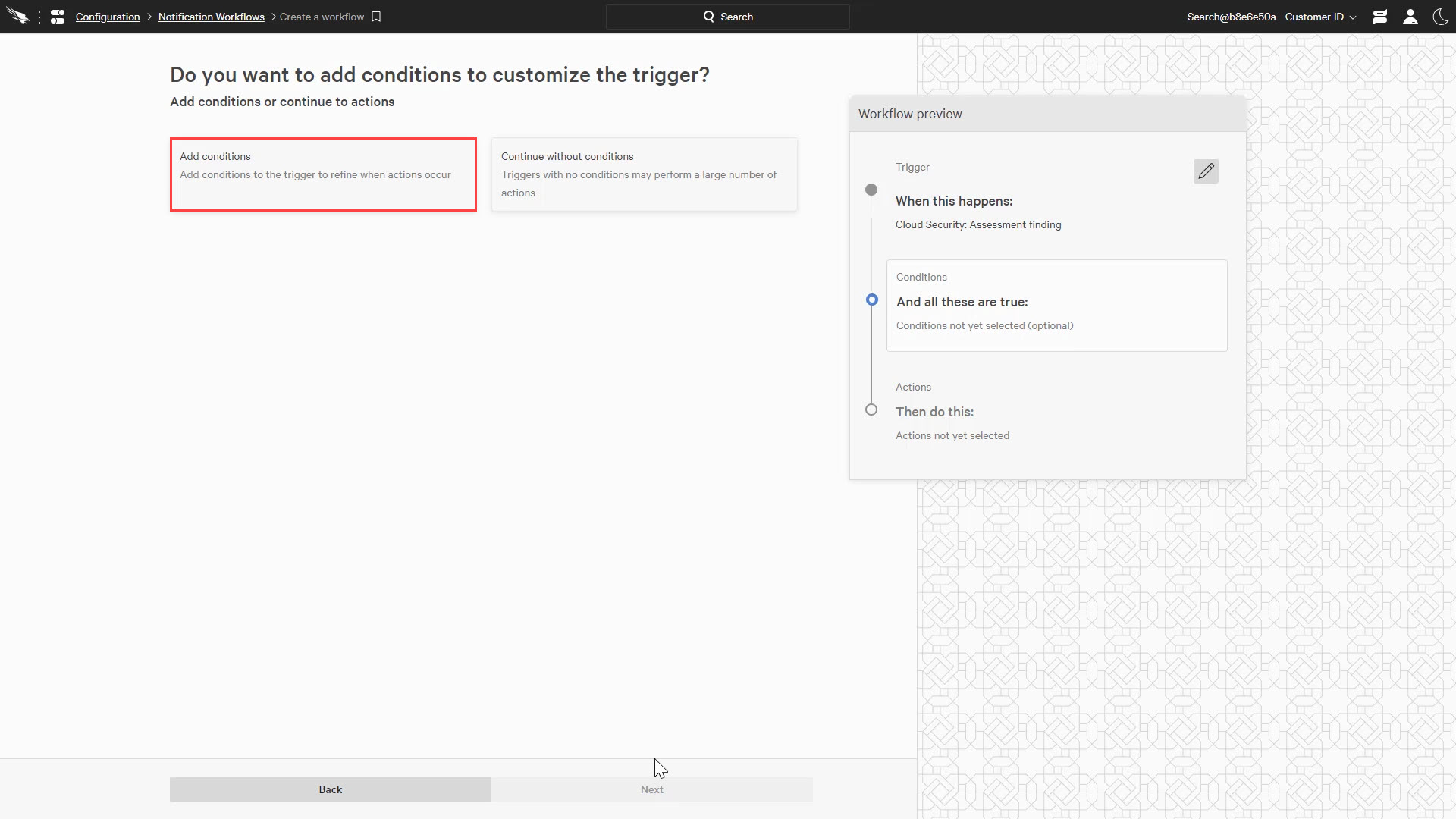 cspm workflows add conditions