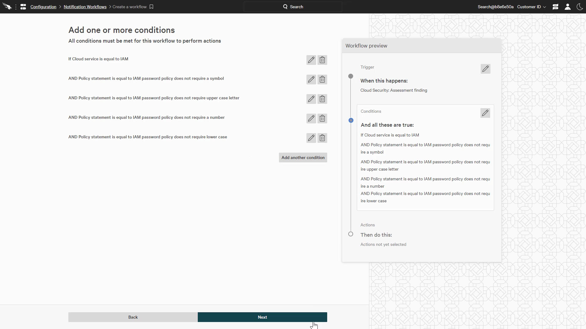 cspm workflows conditions