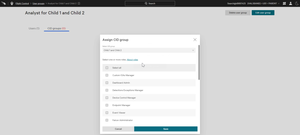 Falcon Flight Control User Groups