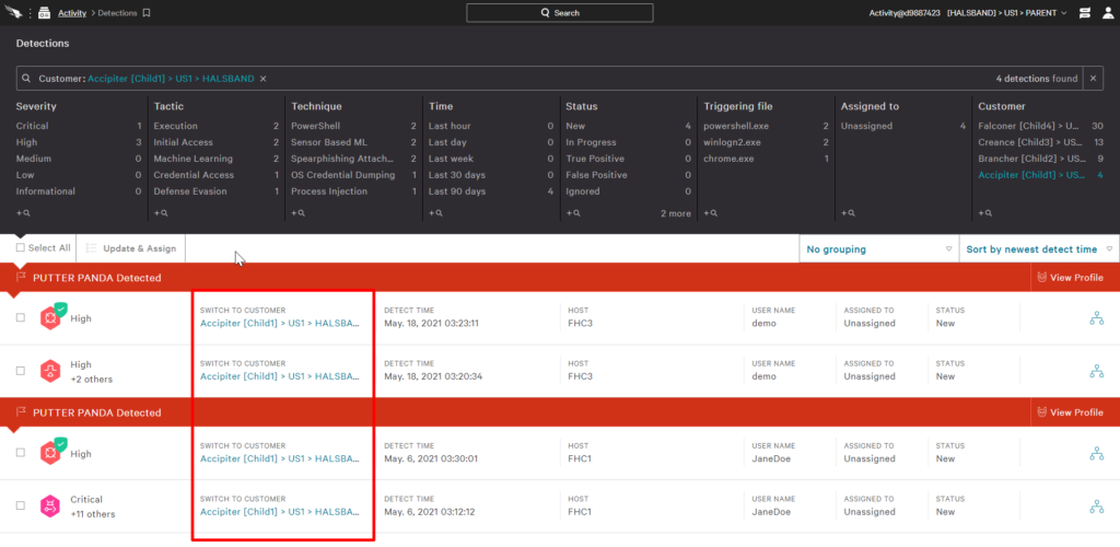 Falcon Flight Control Detections