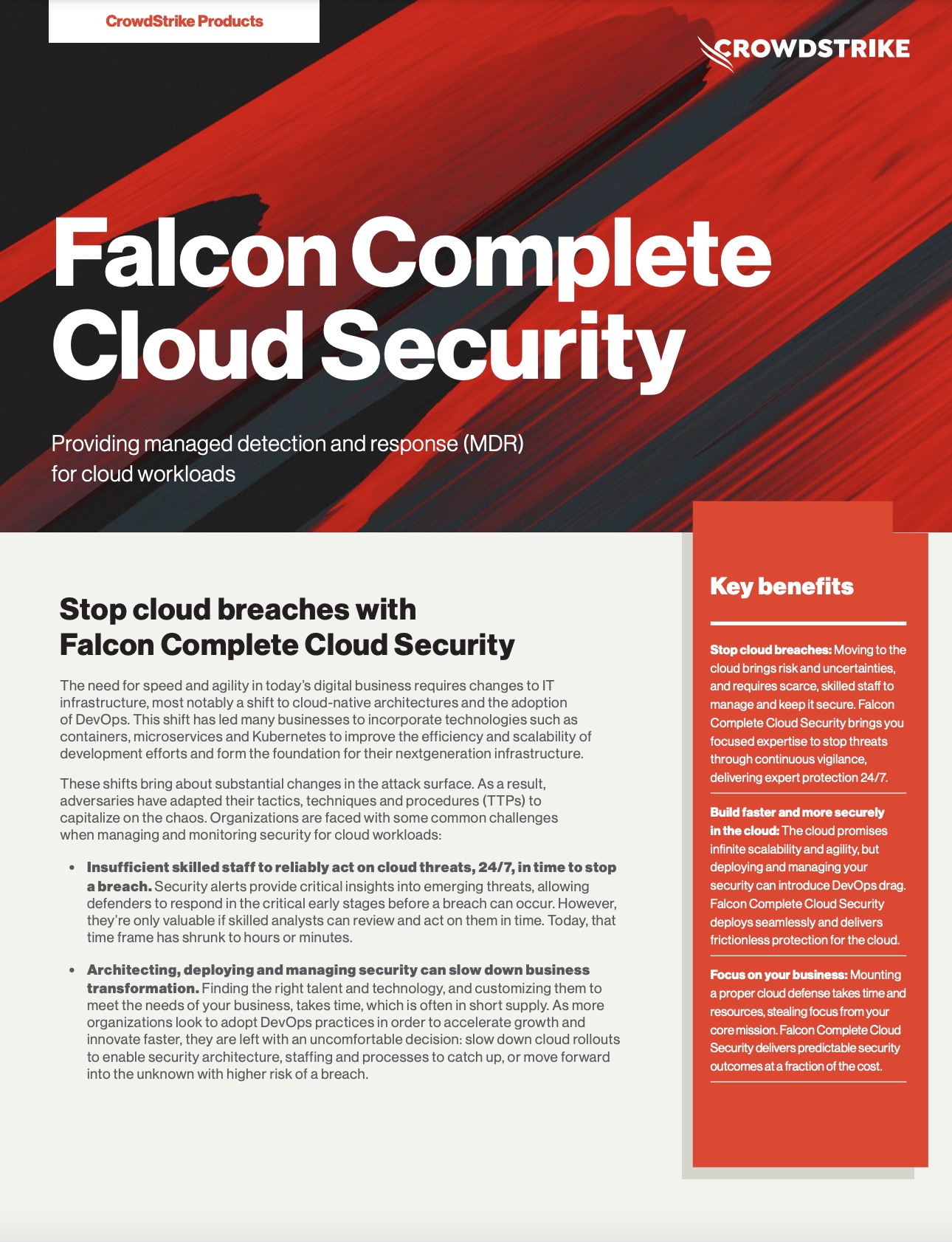 Falcon Complete Cloud Security | Data Sheet | CrowdStrike