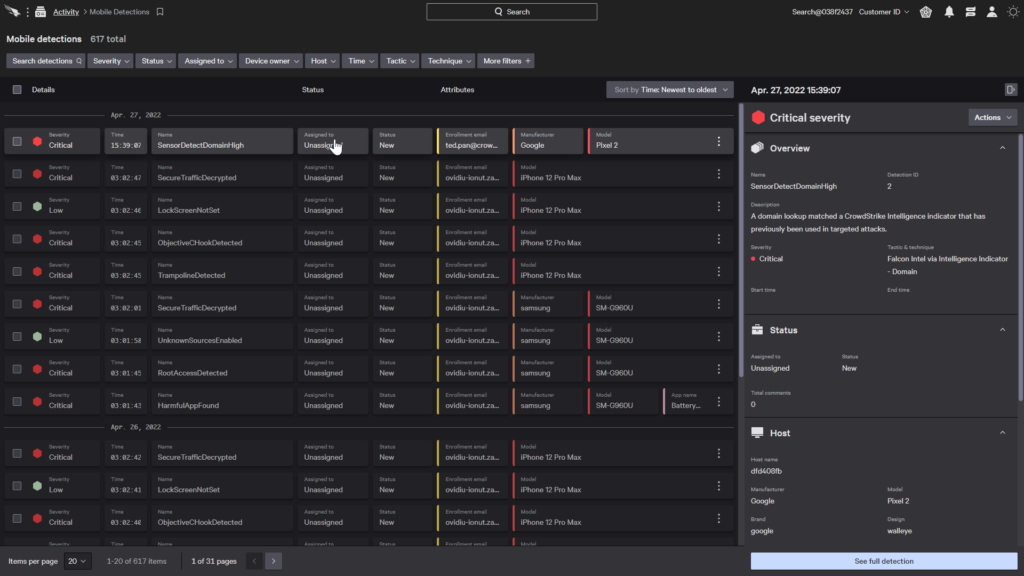 Mobile Detection Dashboard