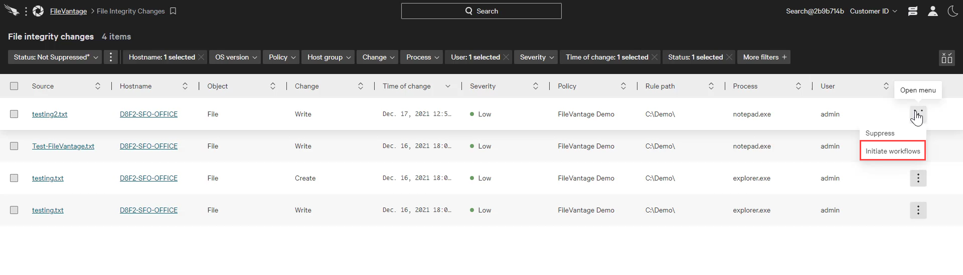 filevantage workflows