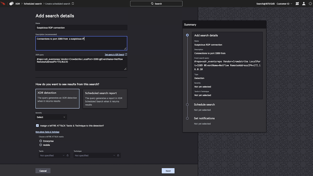 XDR detection flow