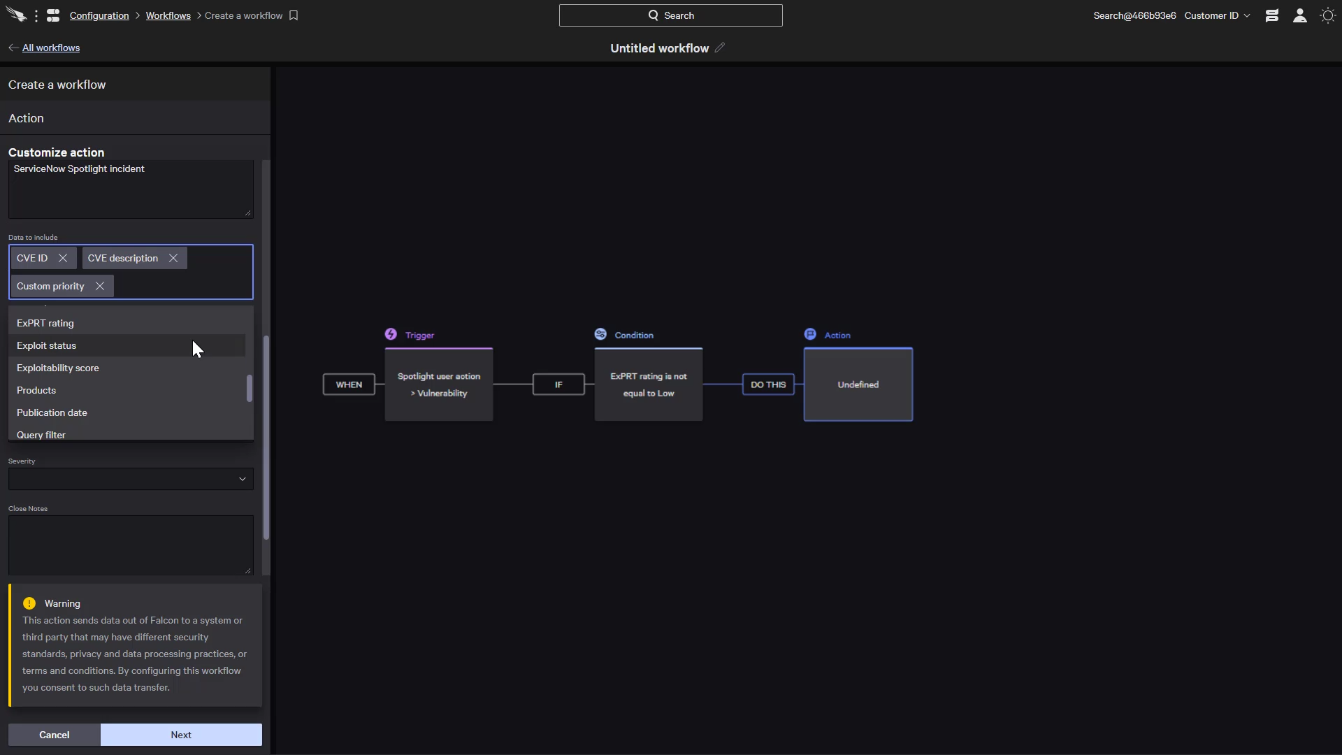 spotlight orchestration action data