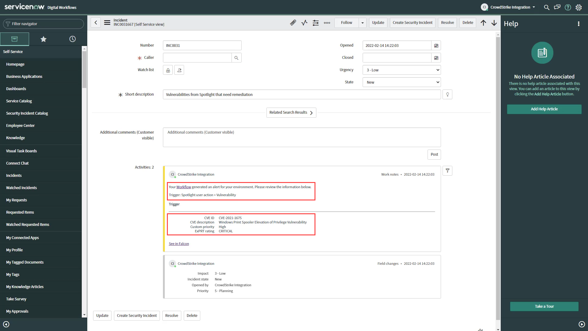 spotlight orchestration servicenow