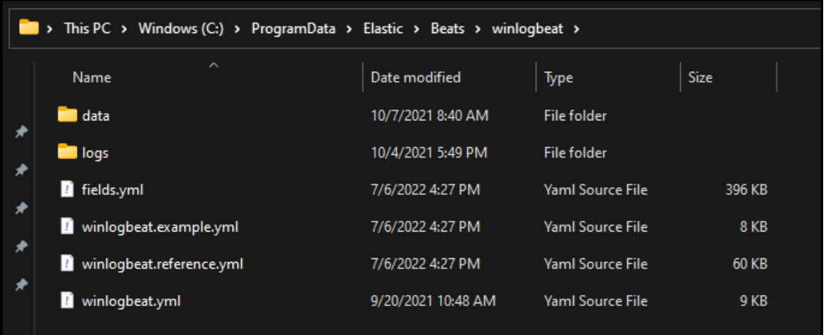 WinLogBeat folders_7