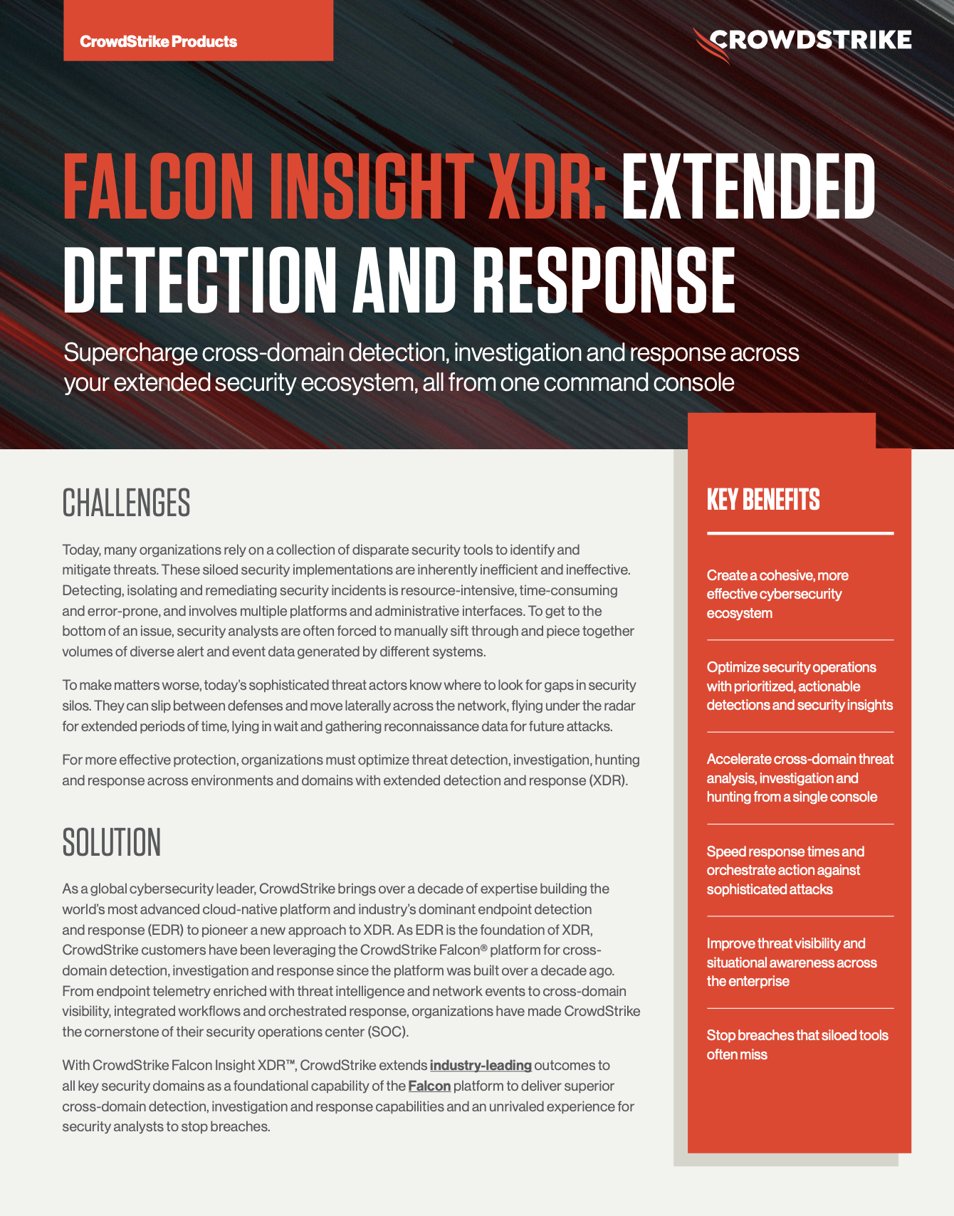 CrowdStrike Falcon® Insight XDR Data sheet CrowdStrike