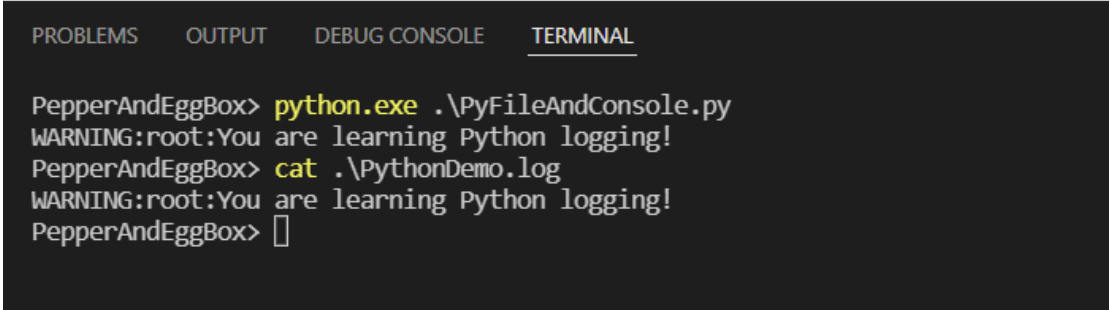 log file text when running script