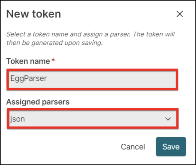 view assigning token name and log parses