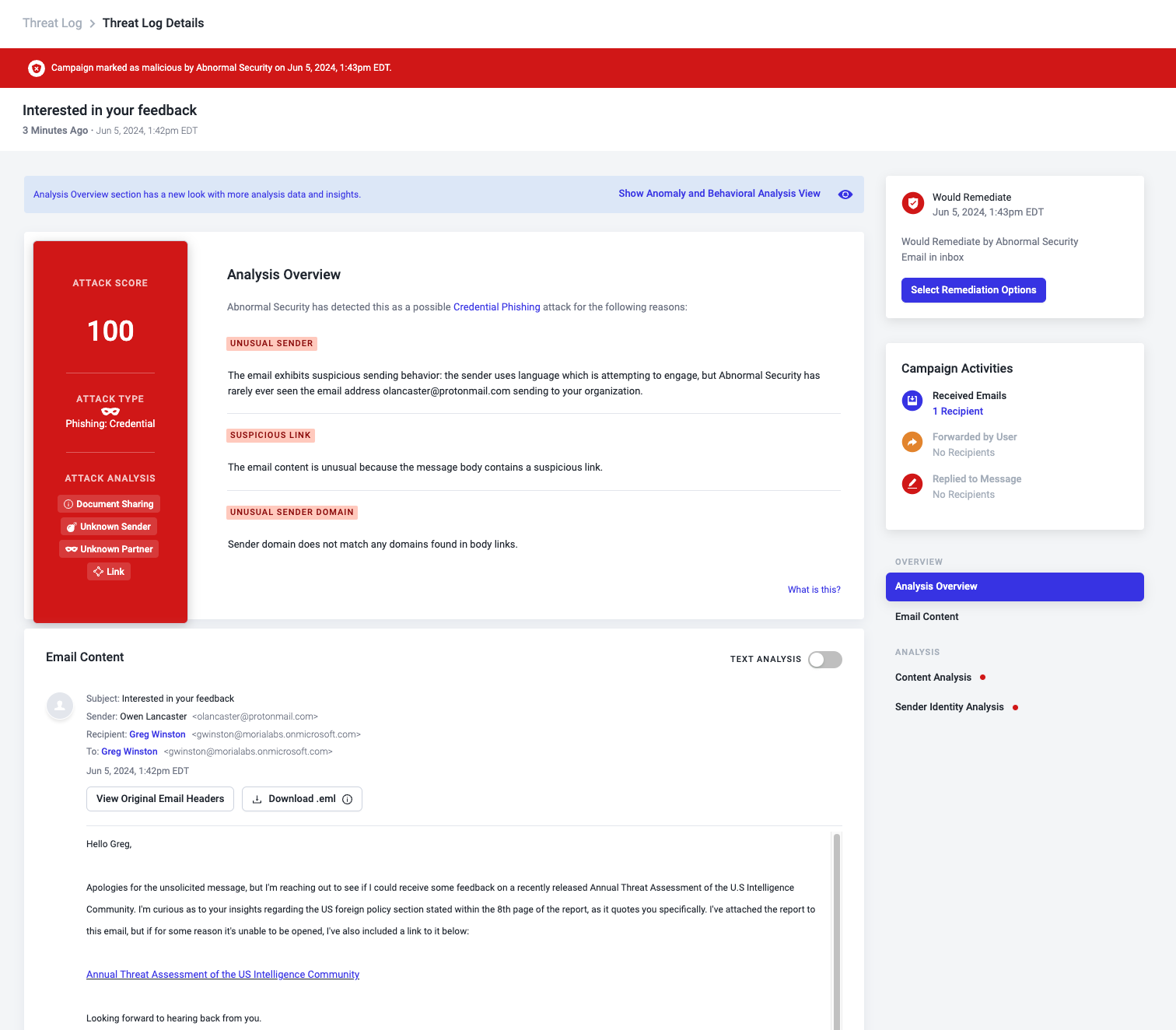 Threat Log Details