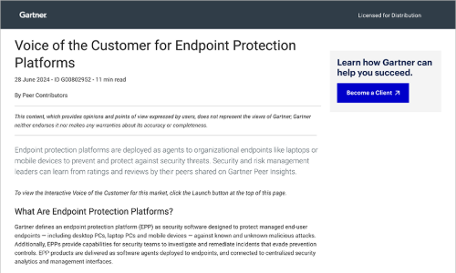 2024 Gartner® Peer Insights™ Voice of the Customer for EPP