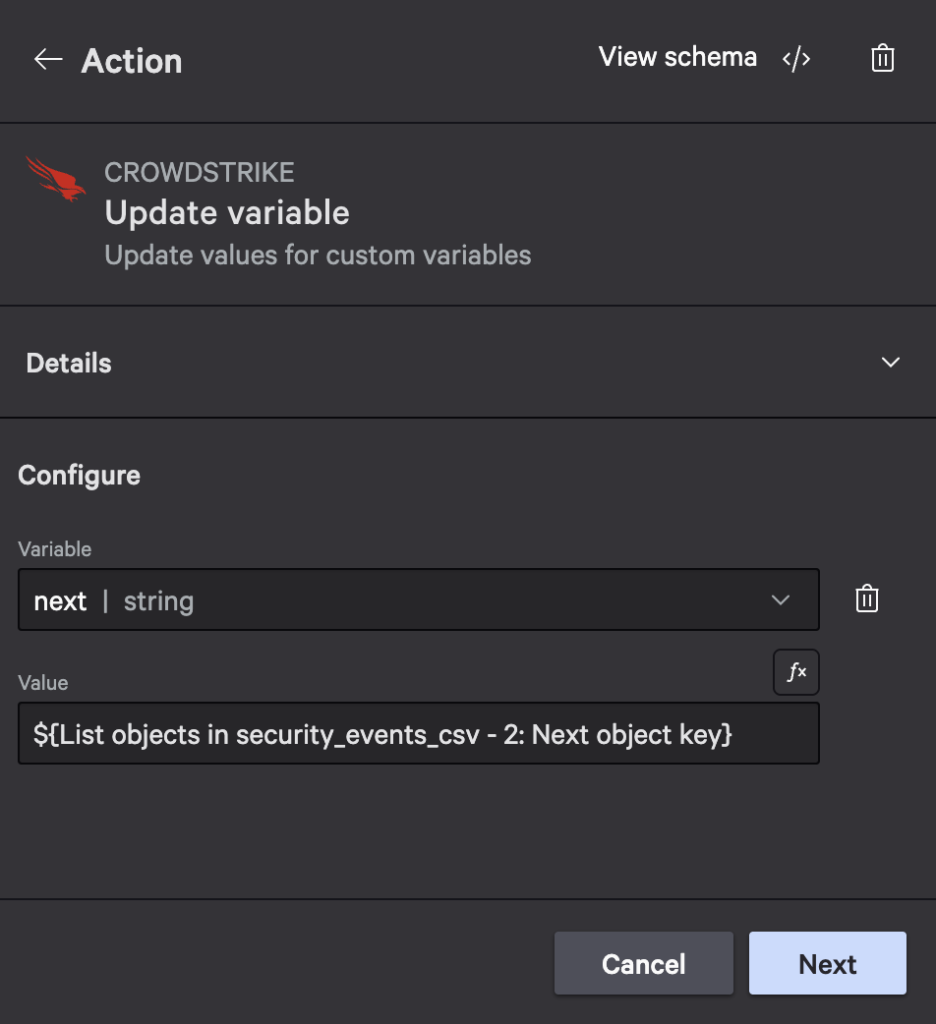 Pagination list - Step 6: Update variable in loop