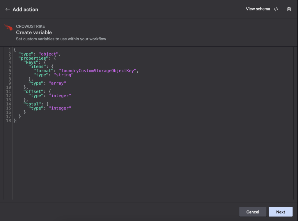 Pagination search - Step 1: Create variable