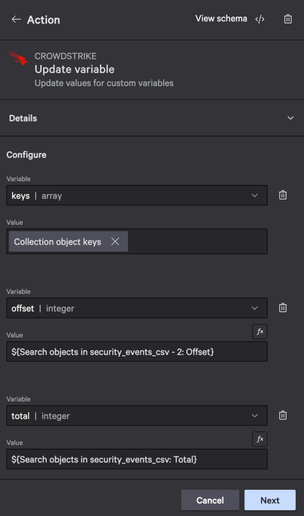Pagination search - Step 6: Update variable in loop