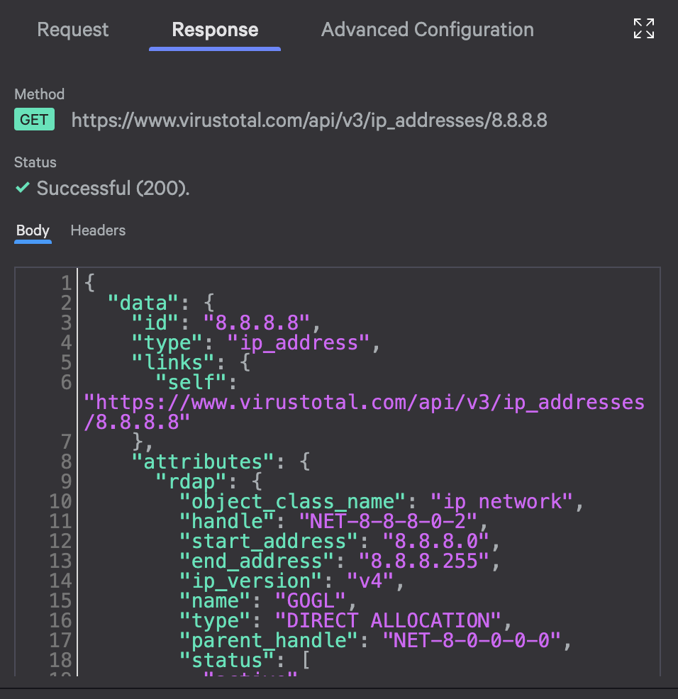 Cloud HTTP request test response