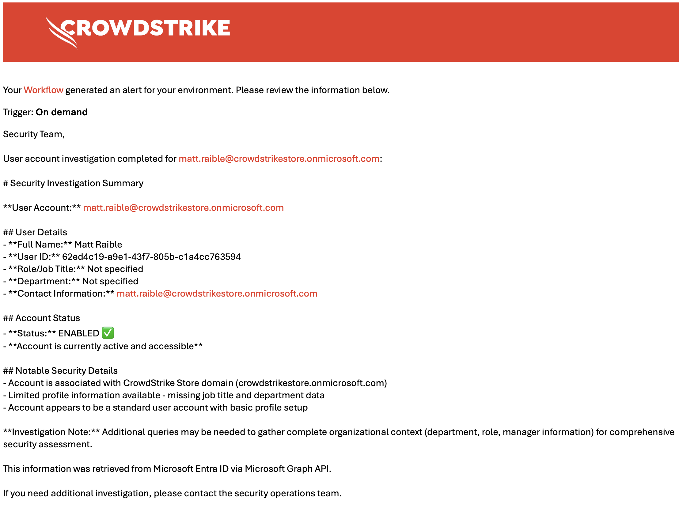 Email received for status 200