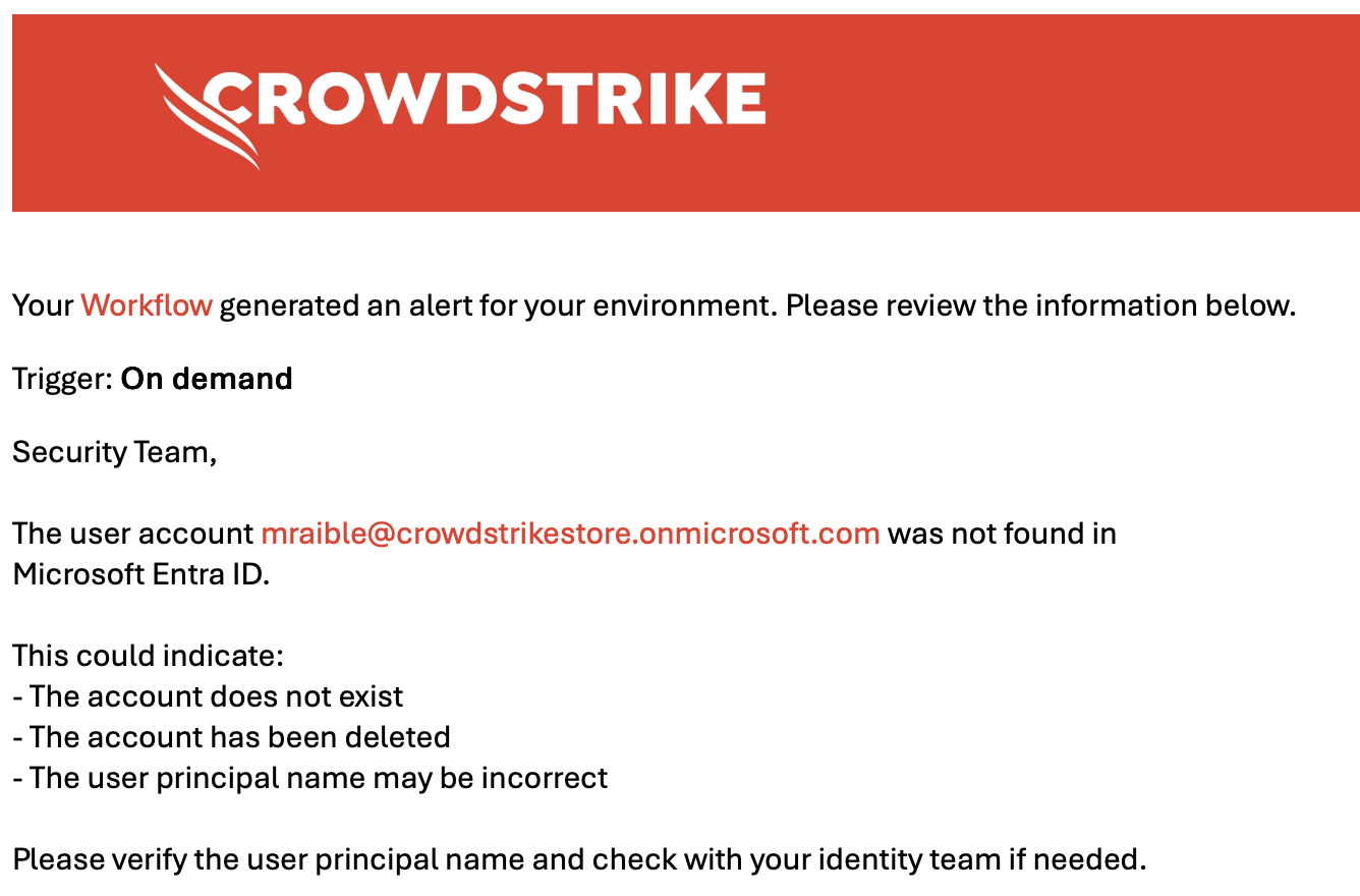 Email received for status 404