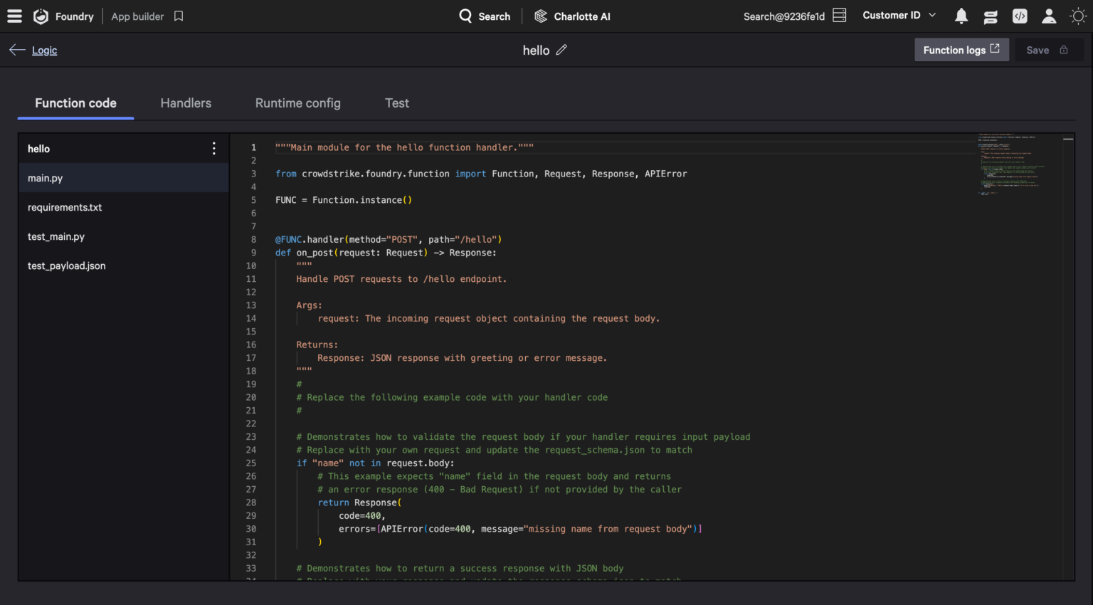 Write and Test Falcon Foundry Functions with the New Python Editor ...